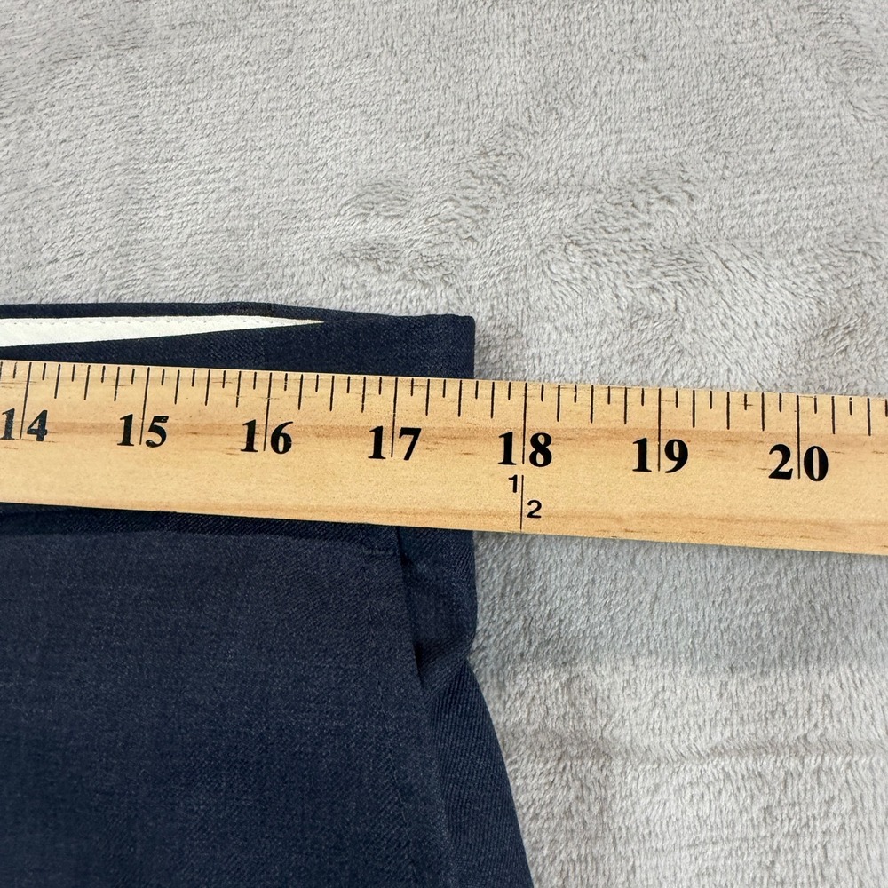 Santorelli Romeo Mens 35x34 Luxury Serge Blue Virgin Wool Flat Front Dress Pants - Picture 8 of 13